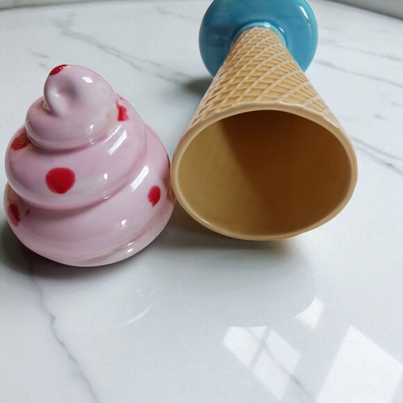 Vintage Japanese Ceramic Ice Cream Cone Trinket Dish – Mid-Century Kitsch - Picture 7 of 9